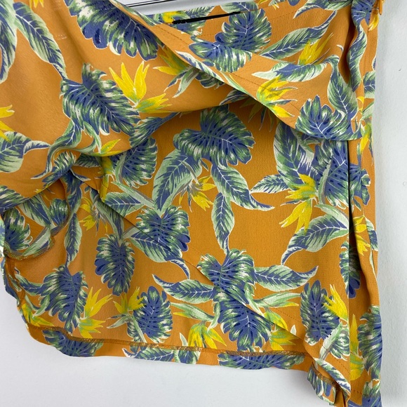 For Love & Lemons Yellow Tropical Leaf Mini Skirt - Picture 3 of 8